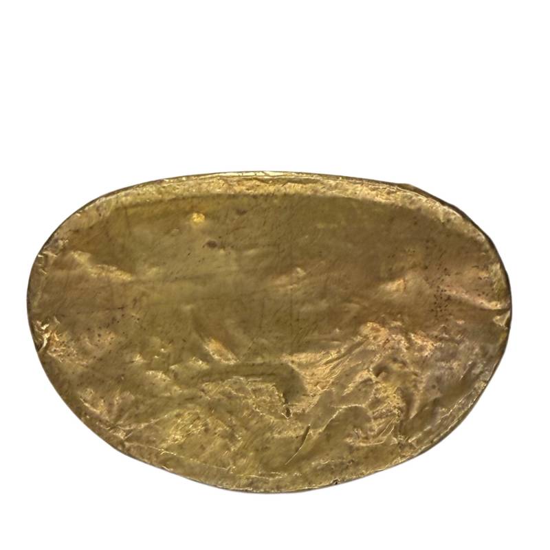 Buddha-Profil aus Messing mit authentischer dunkler Patina.