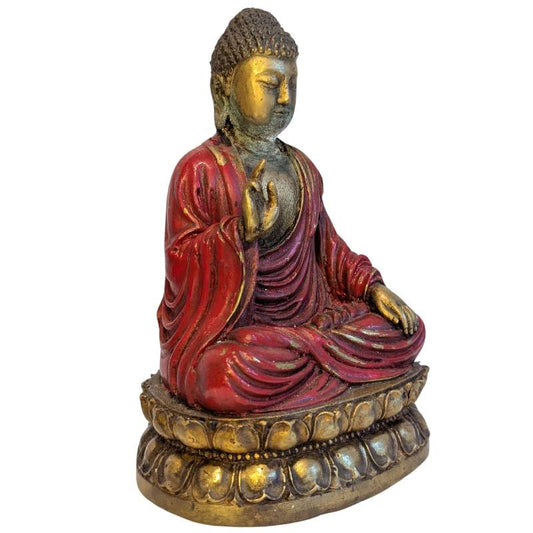Asiatischer Bronze-Buddha aus dem 19. Jahrhundert in Abhaya-Mudra