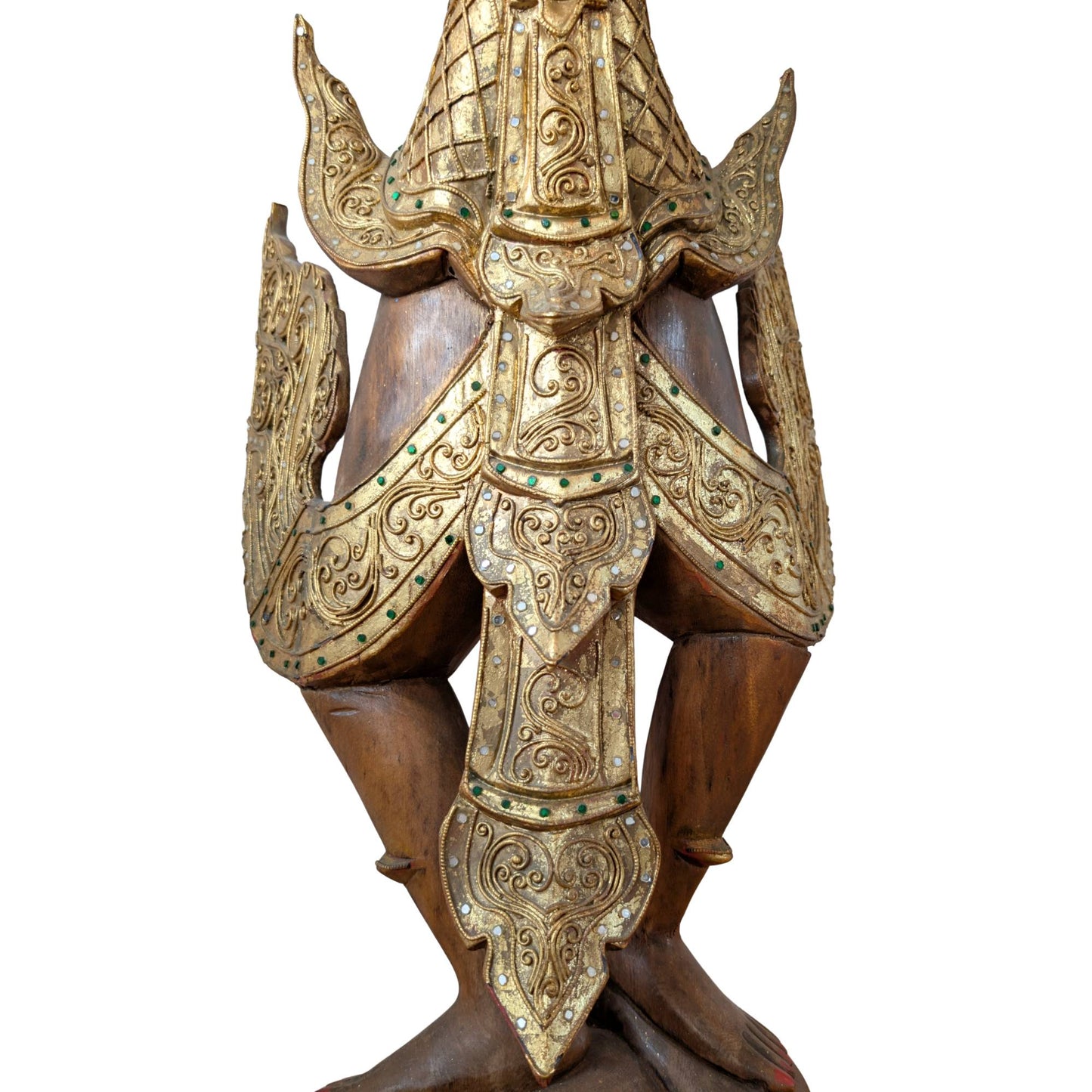 Detail der spitzen traditionellen burmesischen Kopfbedeckung.