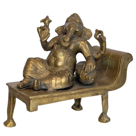 Handgefertigte antike Ganesha-Statue aus Bronze aus der Himalaya-Region