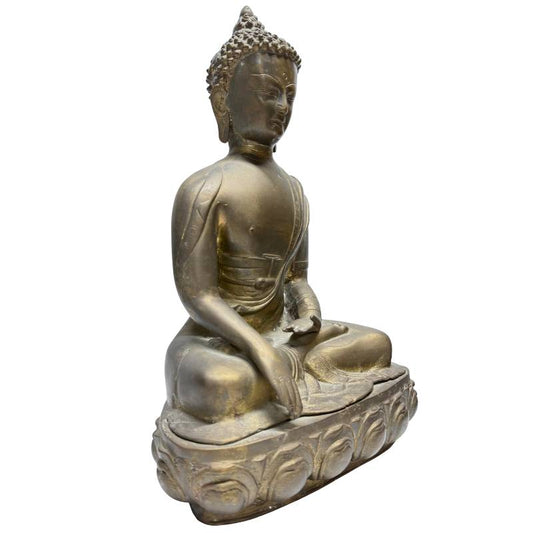 Ormolu Himalaya Buddha in Meditationshaltung mit Bhumisparsha Mudra