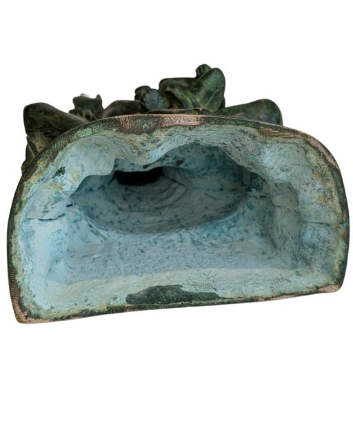 Shiva mit Ganesha – alte Bronzefigur aus Südindien