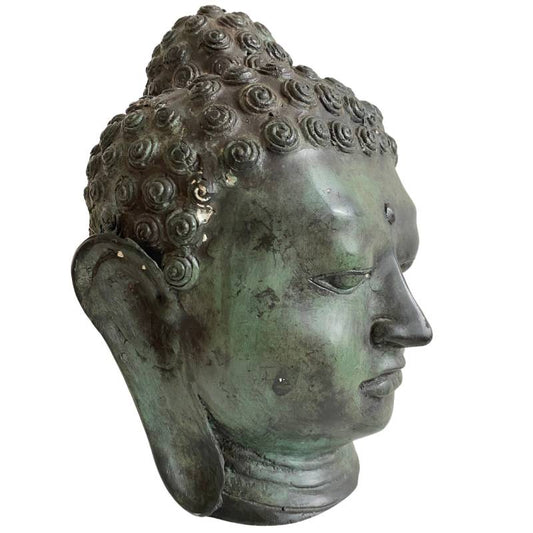Thailändischer Buddha-Kopf aus Bronze