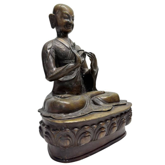 Antike Bronzestatue eines tibetischen Lamas