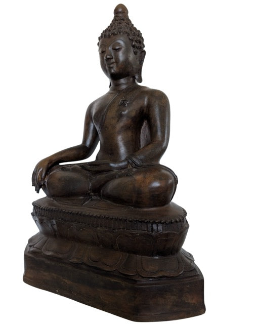 Buddha-Statue aus massiver Bronze im Ayutthaya-Stil mit einem Gewicht von 8 kg.