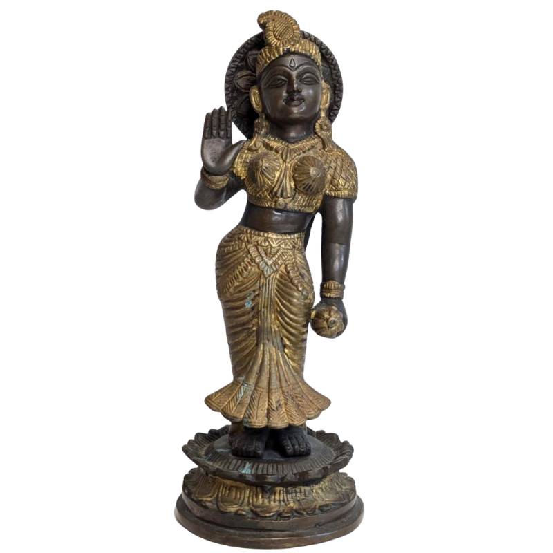Antike Parvati-Statue aus Bronze, Südindien oder Sri Lanka, 19. Jahrhundert