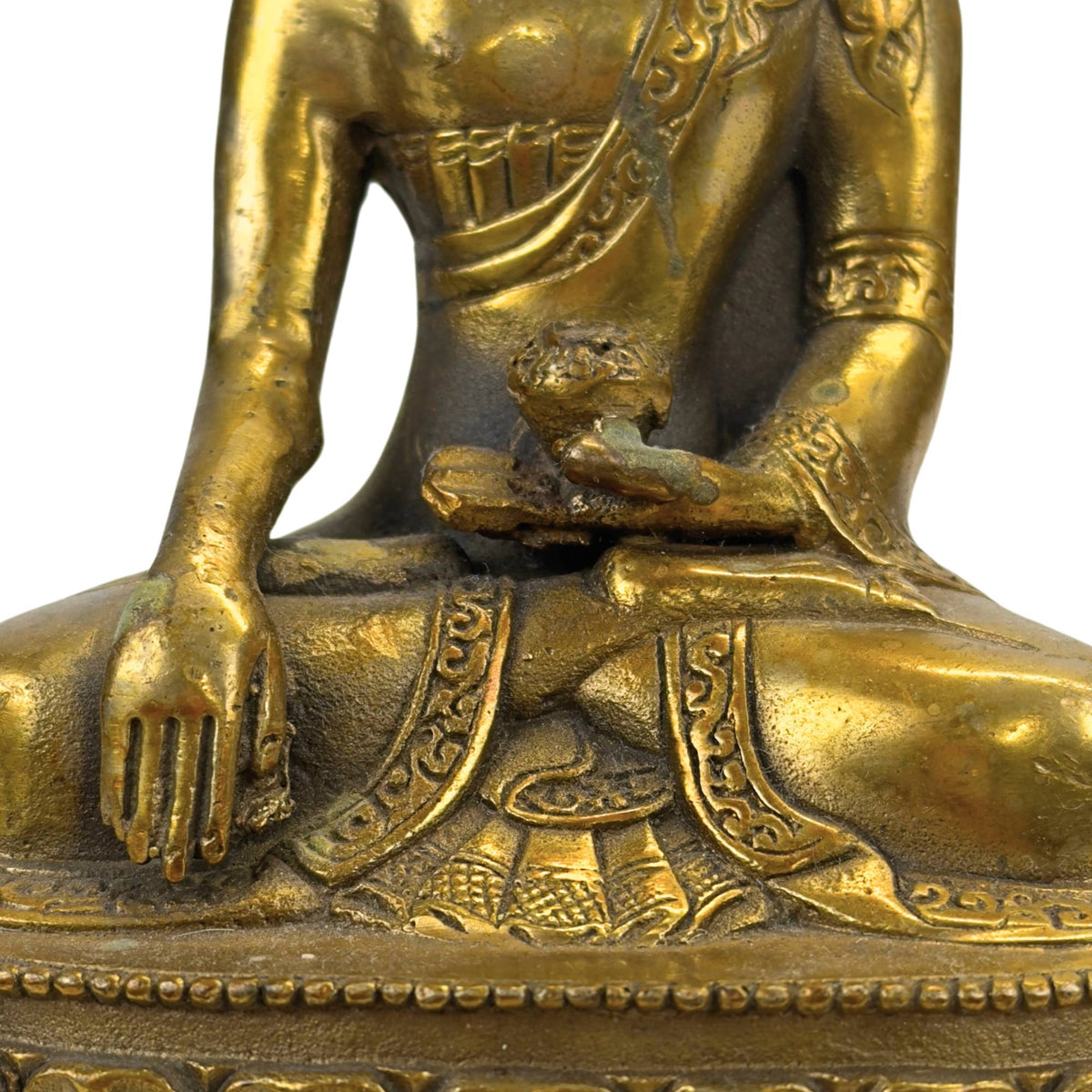 Vergoldeter Bronze-Buddha in Bhumisparsha-Mudra – Ansicht 10
