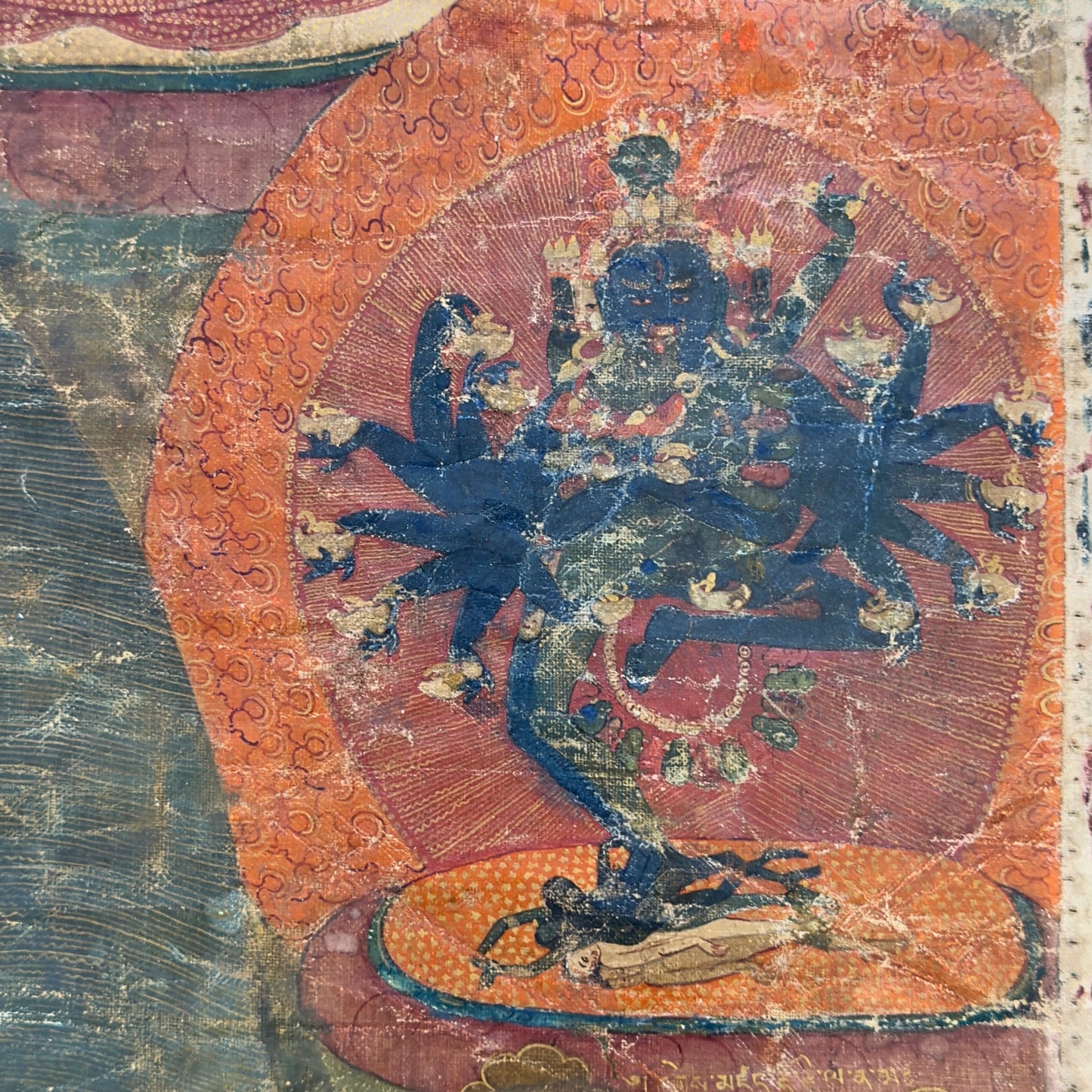 Tibetische Sakya-Linien-Thangka mit Hevajra – Frühe Ngor-Tradition, 15. Jahrhundert