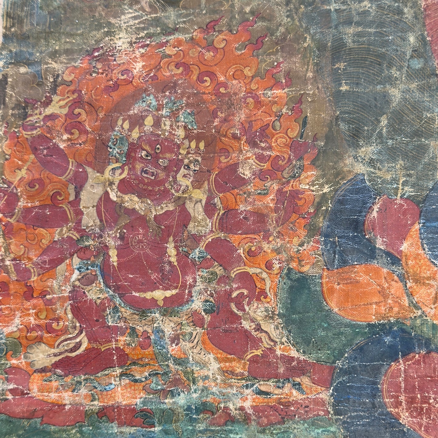 Tibetische Sakya-Linien-Thangka mit Hevajra – Frühe Ngor-Tradition, 15. Jahrhundert
