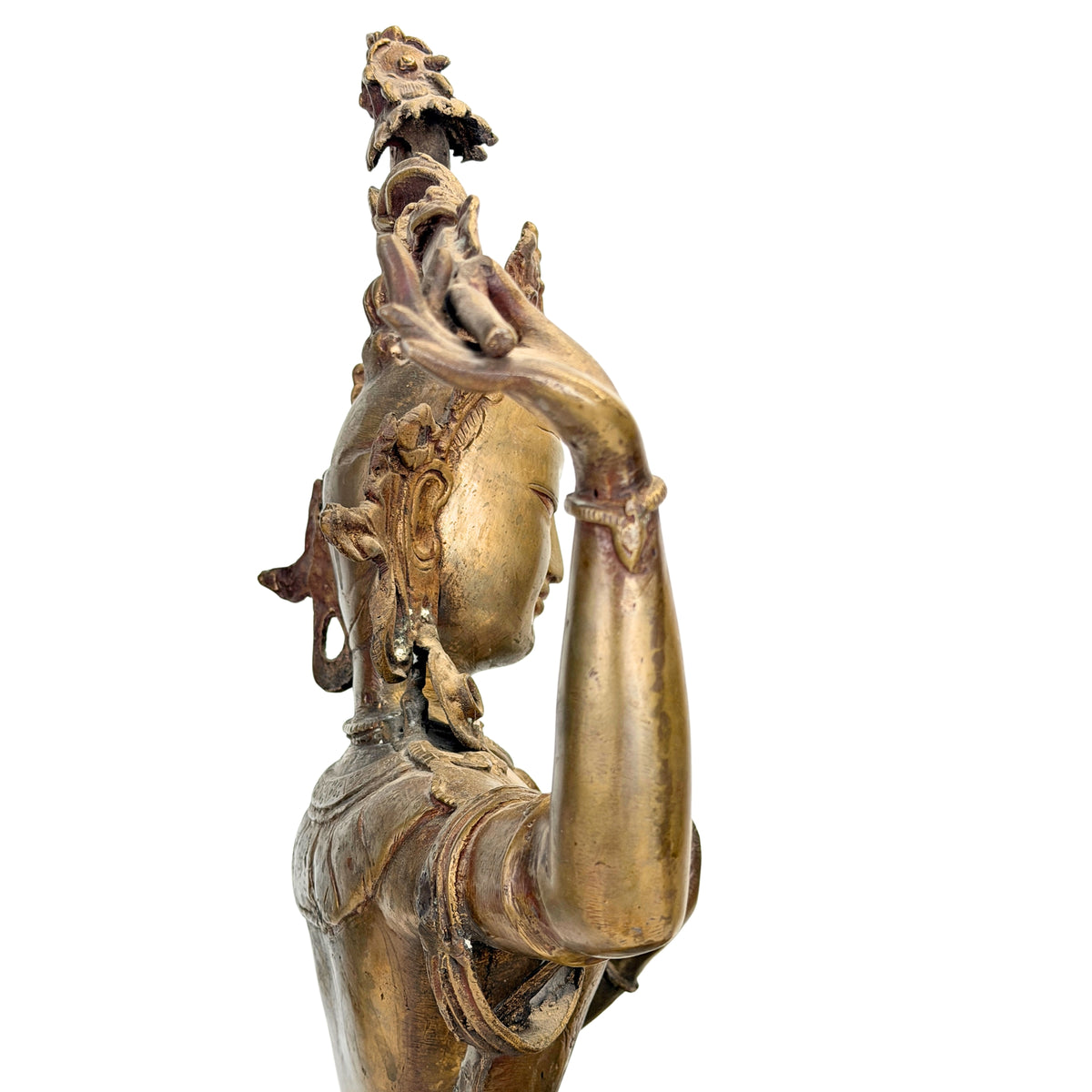 Detail des erhobenen Schwertes der Weisheit des nepalesischen Mañjuśrī