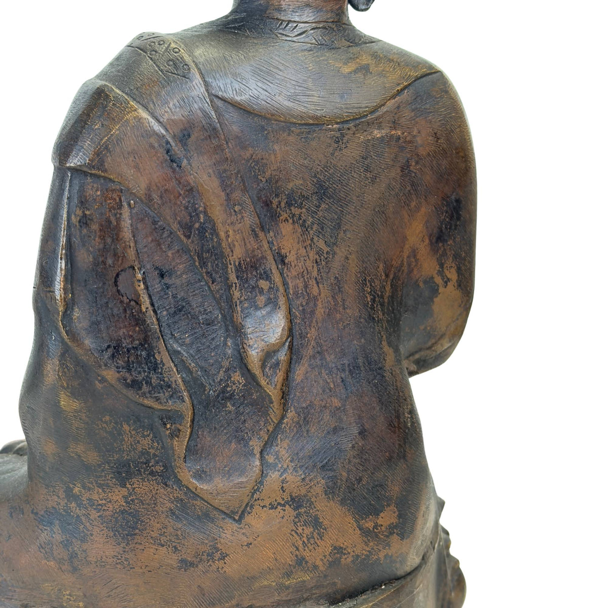 Monumentaler Shakyamuni-Buddha aus Ladakh aus dem 18. Jahrhundert in feuervergoldeter Bronze – Ansicht 13