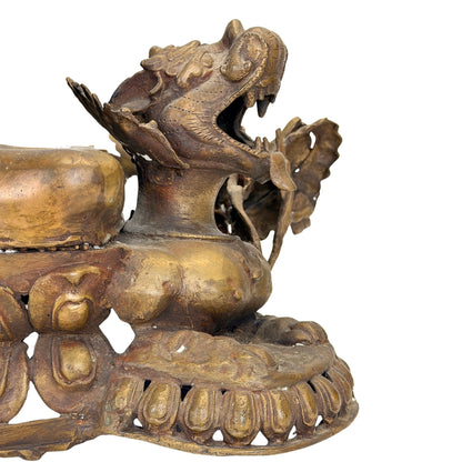 Detail von Brust, Halsketten und Schmuck des antiken nepalesischen Mañjuśrī