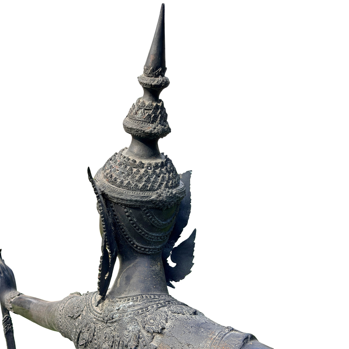 Phra Ram sculpture - detail of jewelry and relief decoration