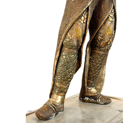 Monumentaal paar Japanse bronzen samurai in Miyao-stijl, 20e eeuw – productfoto 07