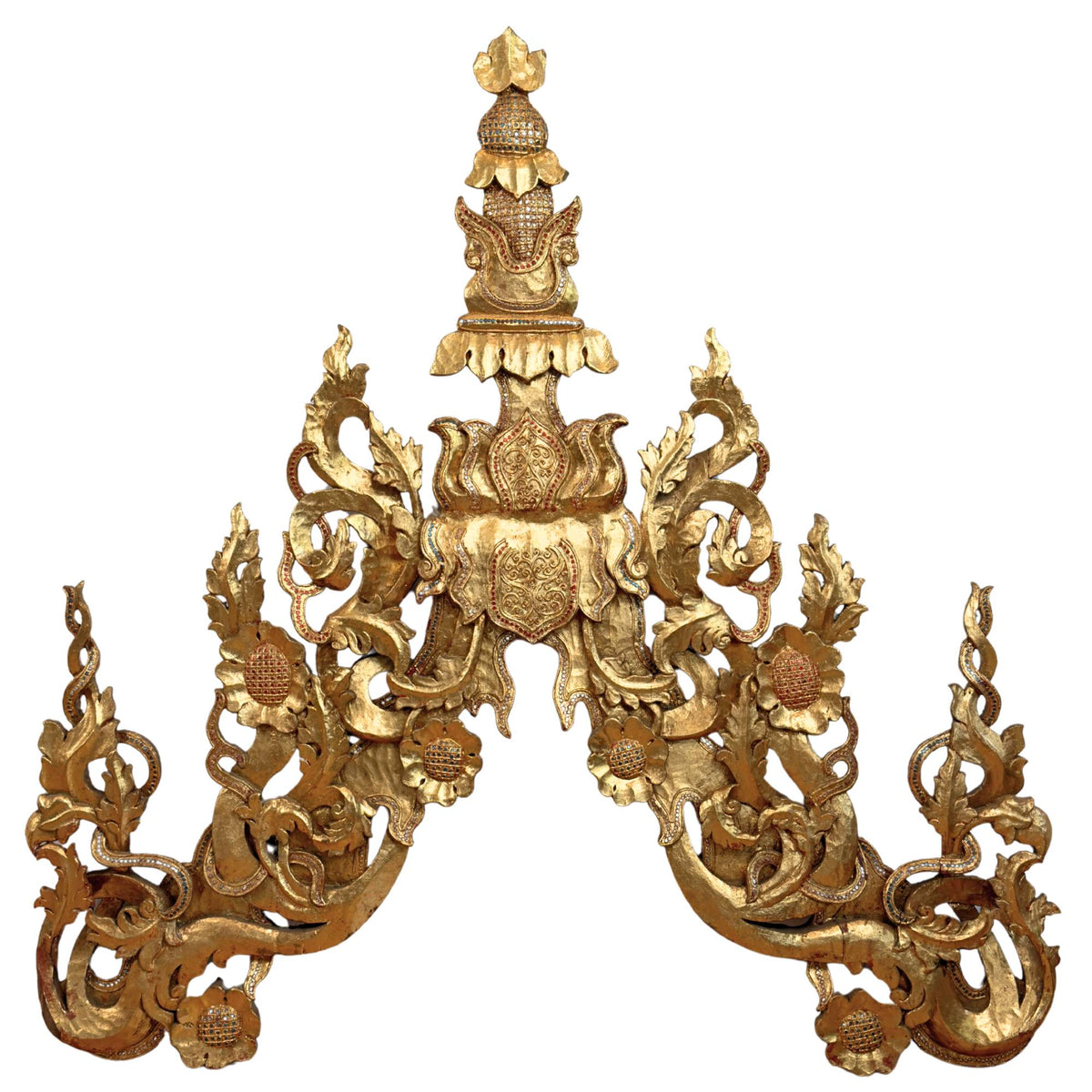 Monumentales birmanisches Tempelgiebel-Ensemble im Mandalay-Stil – Ansicht 2