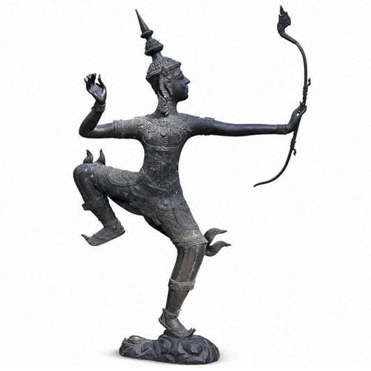 Monumentale bronzen Phra Ram Rama-Statue aus Thailand – vollständige Ansicht
