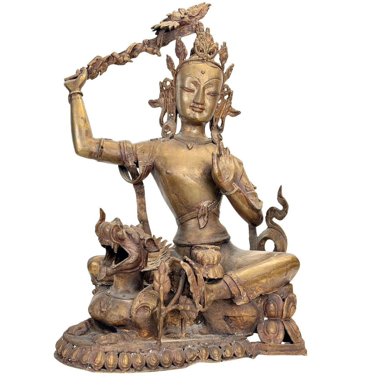 Antiker nepalesischer Mañjuśrī aus dem Kathmandu-Tal, 19. Jahrhundert – Vorderansicht
