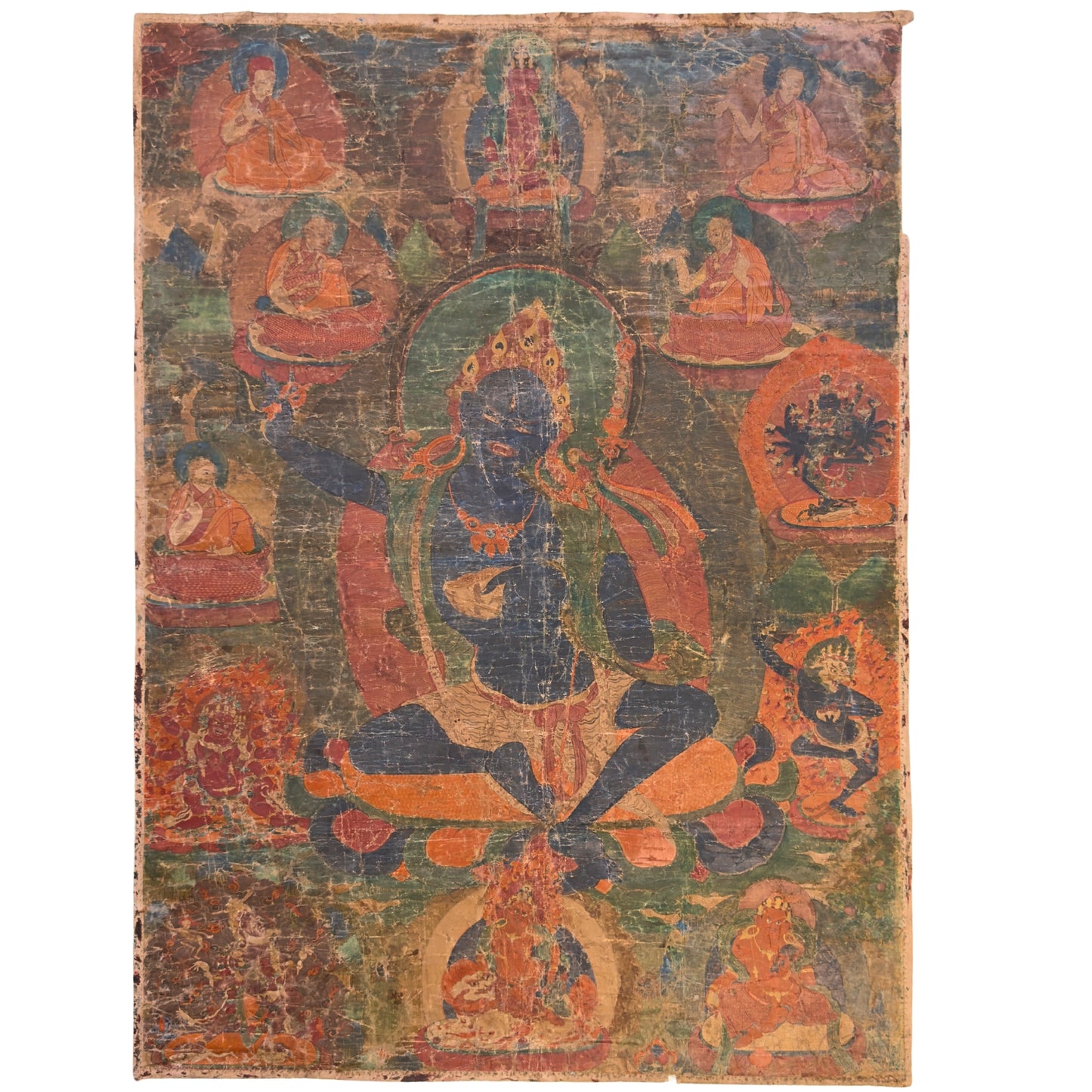 Tibetische Sakya-Linien-Thangka mit Hevajra – Frühe Ngor-Tradition, 15. Jahrhundert