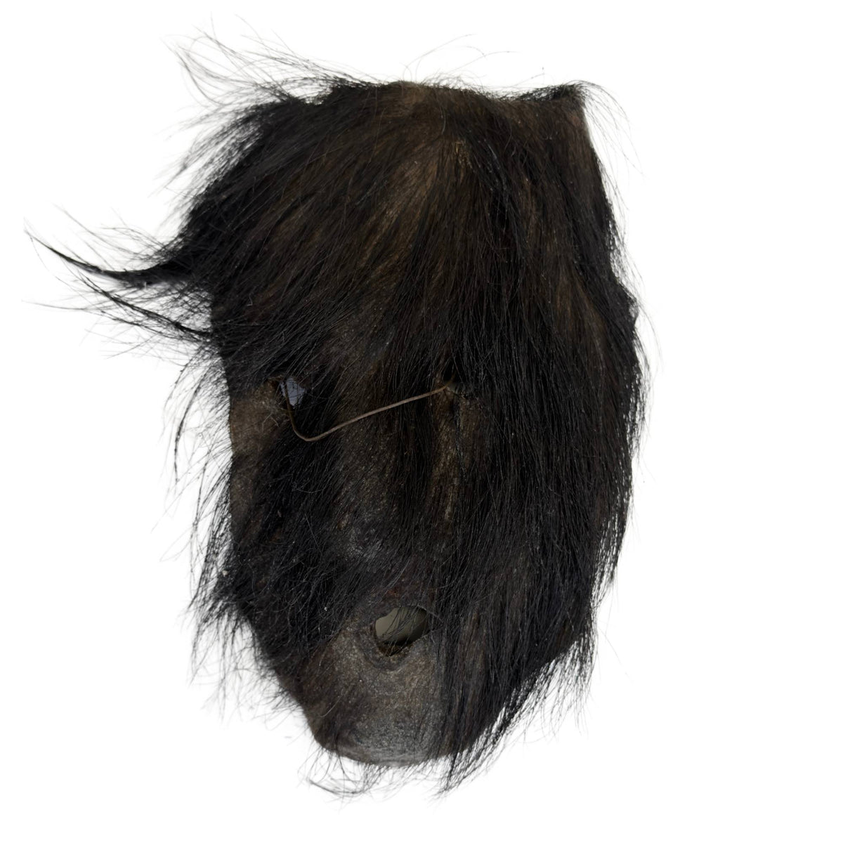 Antiek Nepalees sjamanistisch yak-lederen ritueel masker – detail