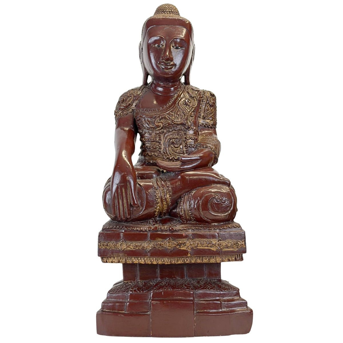 Antike Mandalay Buddha‑Statue aus Myanmar, Konbaung‑Periode, 19. Jahrhundert