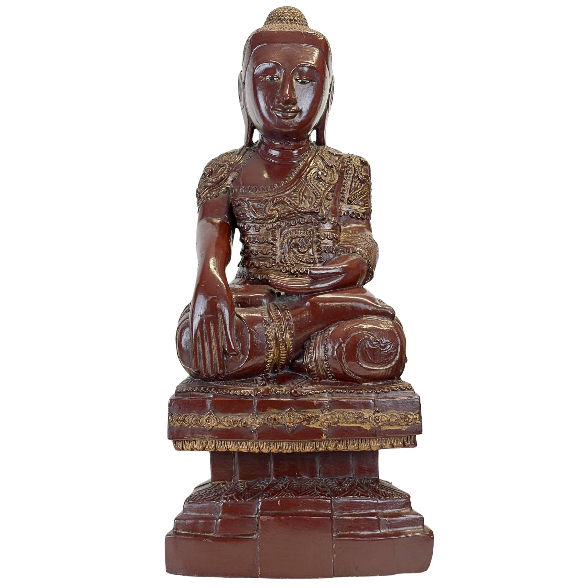 Antike Buddha-Statue aus Mandalay, Myanmar, Konbaung-Periode, 19. Jahrhundert