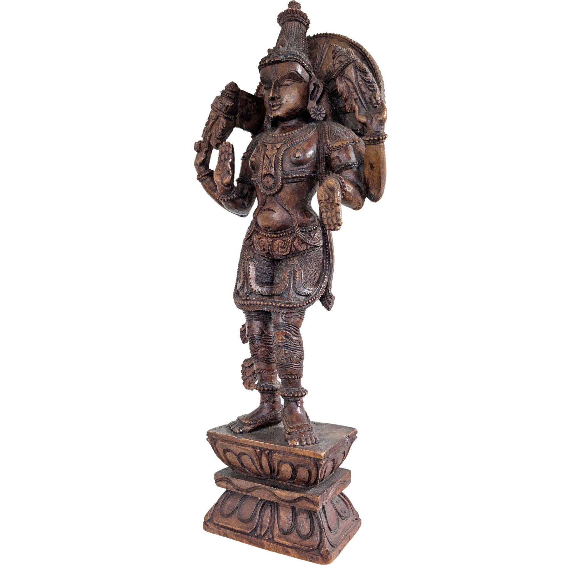 Geprüfte hölzerne Vishnu-Statue durch die 1stBuddha Research Unit.