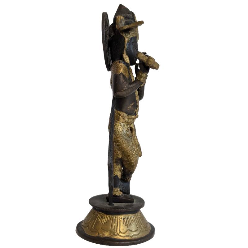 Dekorative Krishna-Statue aus Bronze