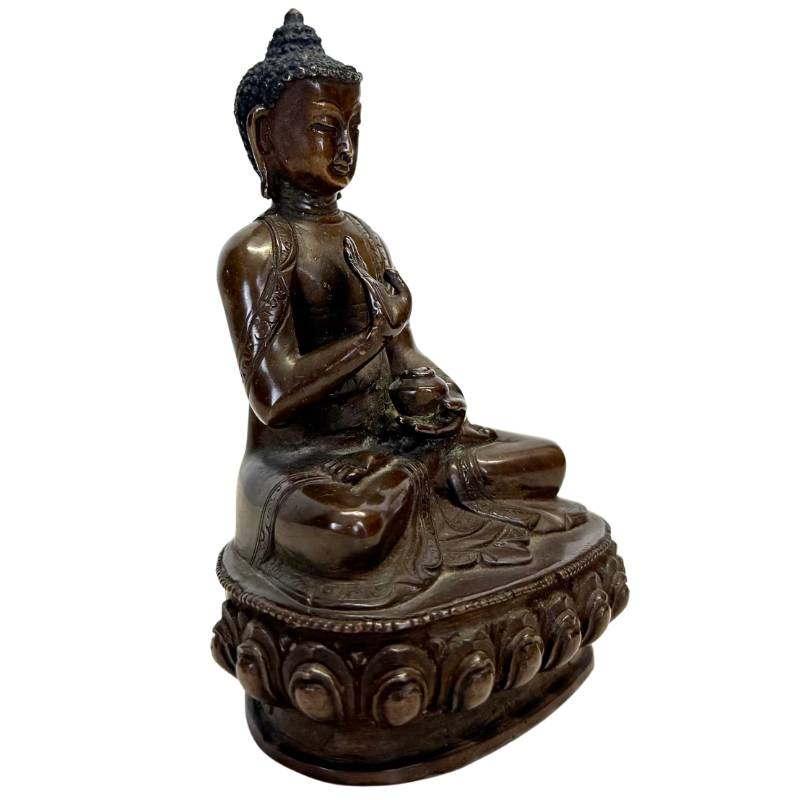 Bhaisajyaguru Bronze-Buddha-Statue aus Nepal
