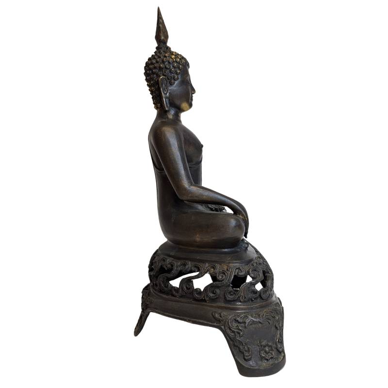 Große bronzene Buddha-Statue im Sukhothai-Stil
