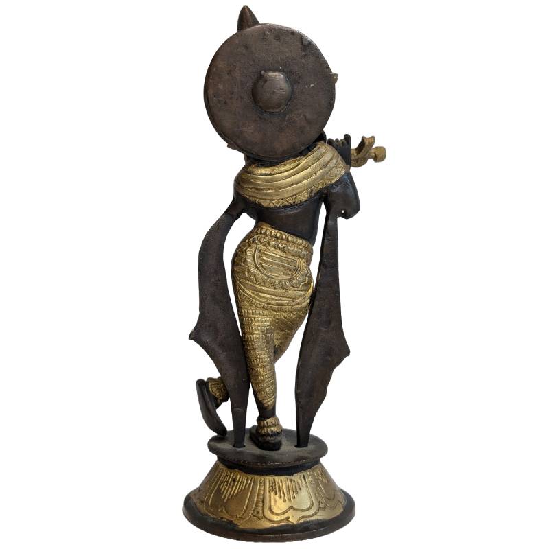 Elegante Krishna-Figur aus Bronze