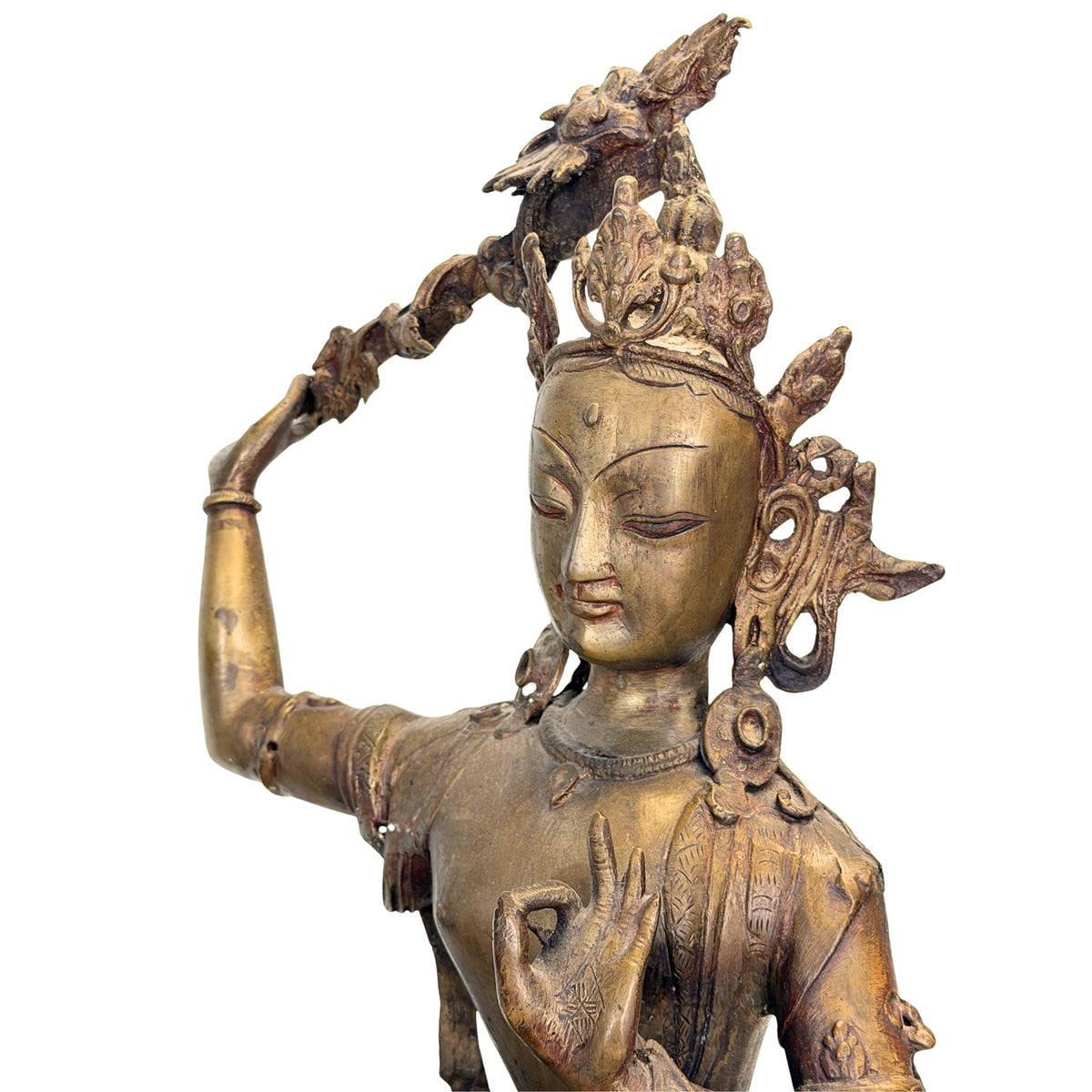 Detail der Unterseite und Konstruktion des monumentalen nepalesischen Mañjuśrī