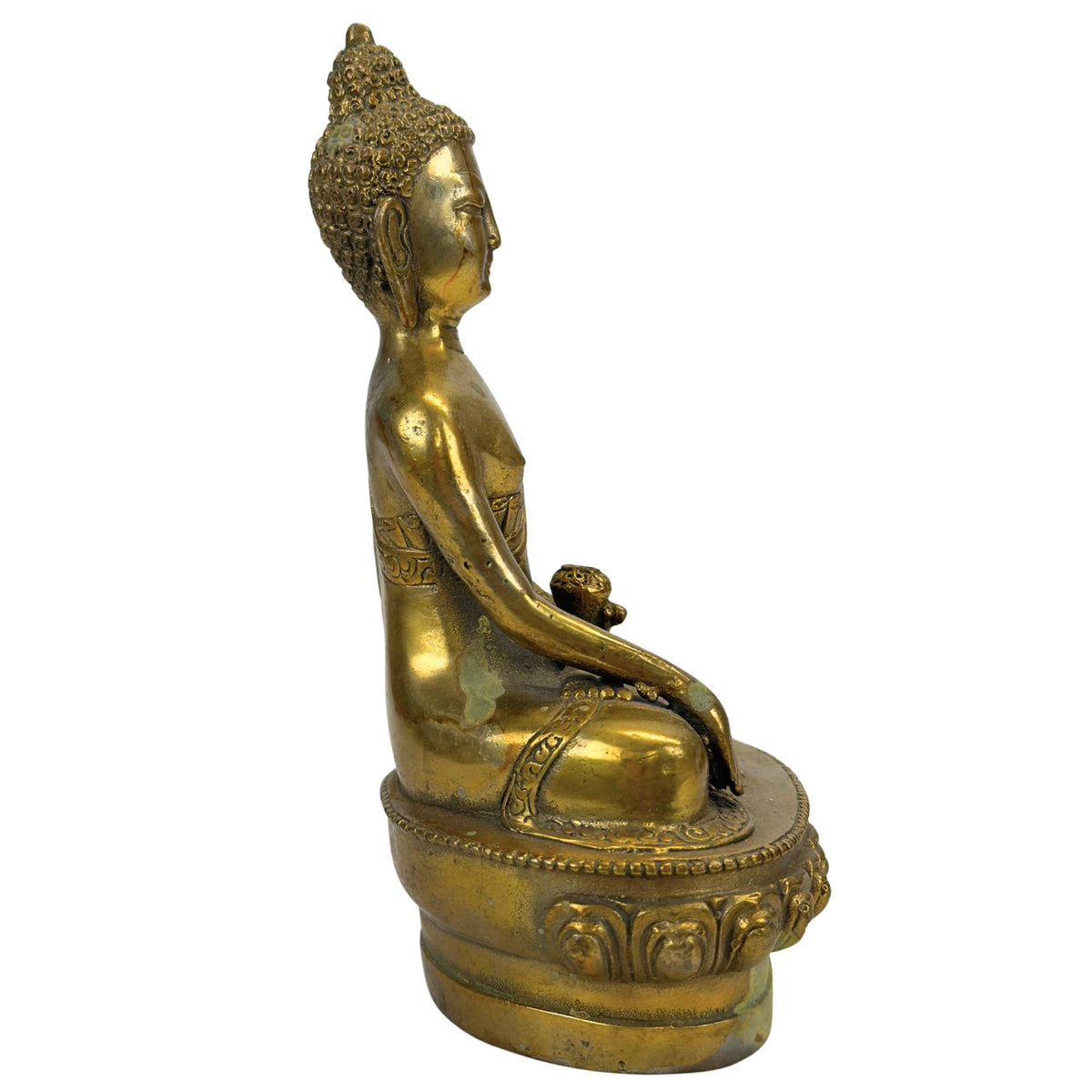 Vergoldeter Bronze-Buddha in Bhumisparsha-Mudra – Ansicht 3