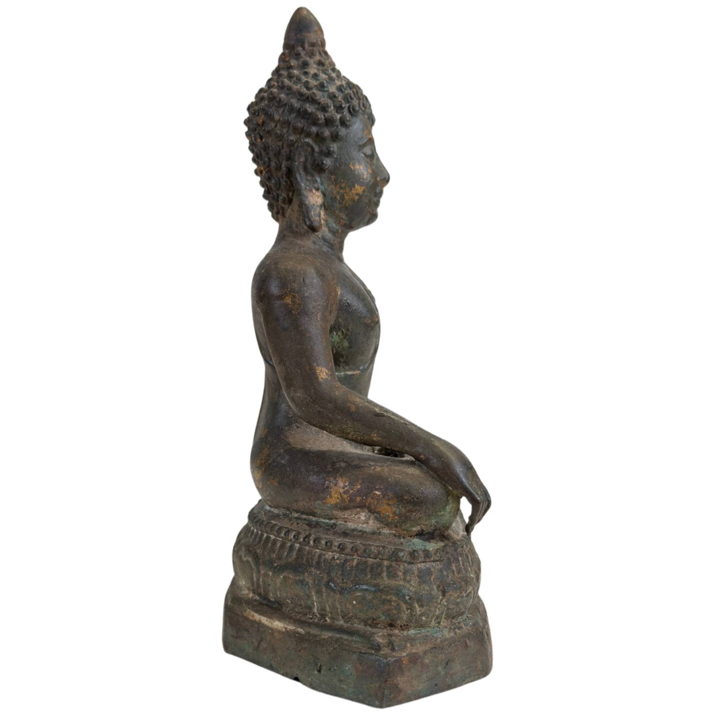 Antike Ayutthaya Buddha-Statue in Bhumisparsha Mudra – 17./18. Jahrhundert – Museale Bronze