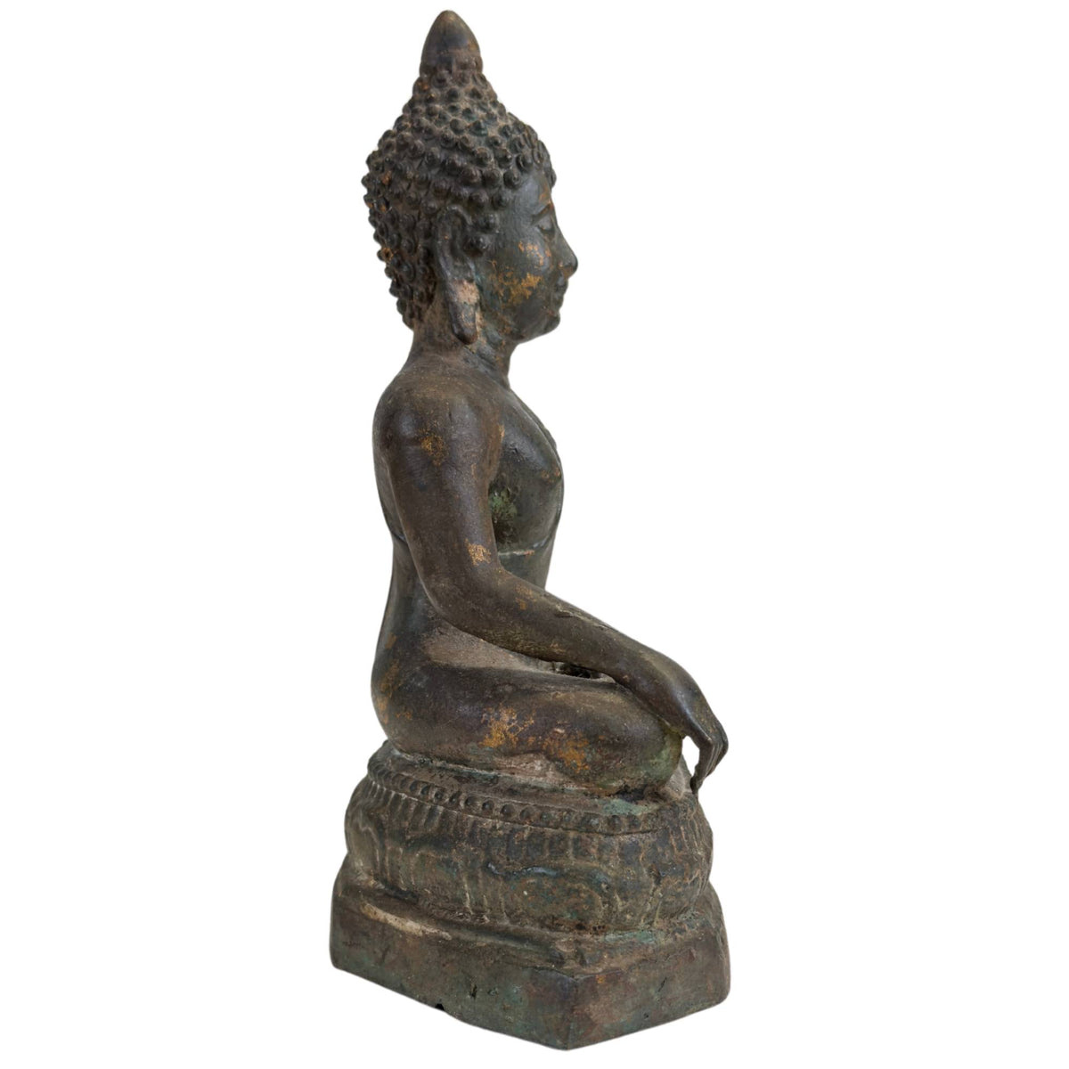 Antiker Ayutthaya-Buddha in Bhumisparsha-Mudra – Ansicht 3