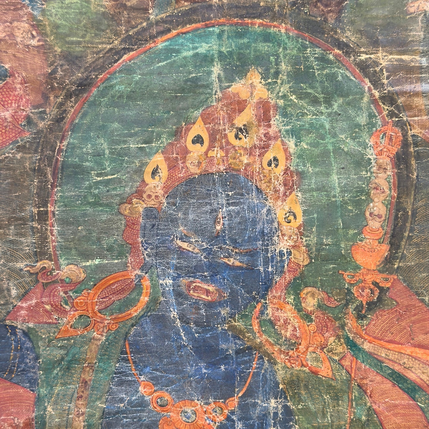 Tibetische Sakya-Linien-Thangka mit Hevajra – Frühe Ngor-Tradition, 15. Jahrhundert
