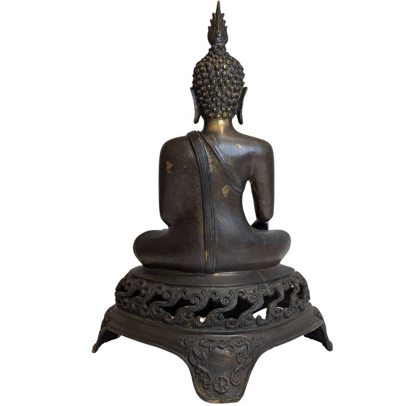 Vintage-Buddha-Statue aus Bronze, 45 cm, thailändischer Herkunft

