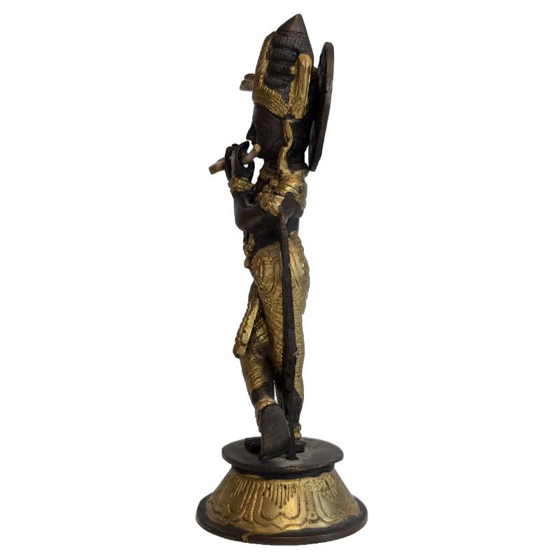 Vintage Krishna-Statue mit Flöte

