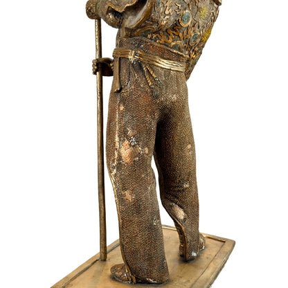 Monumentaal paar Japanse bronzen samurai in Miyao-stijl, 20e eeuw – productfoto 14