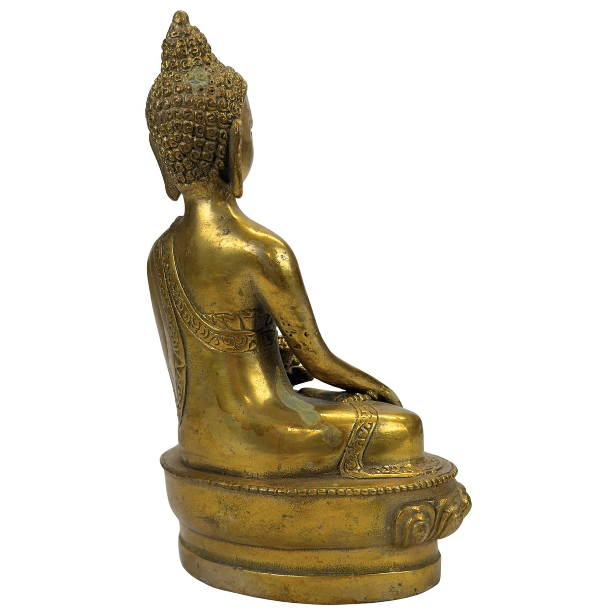 Vergoldeter Bronze-Buddha in Bhumisparsha-Mudra – Ansicht 4