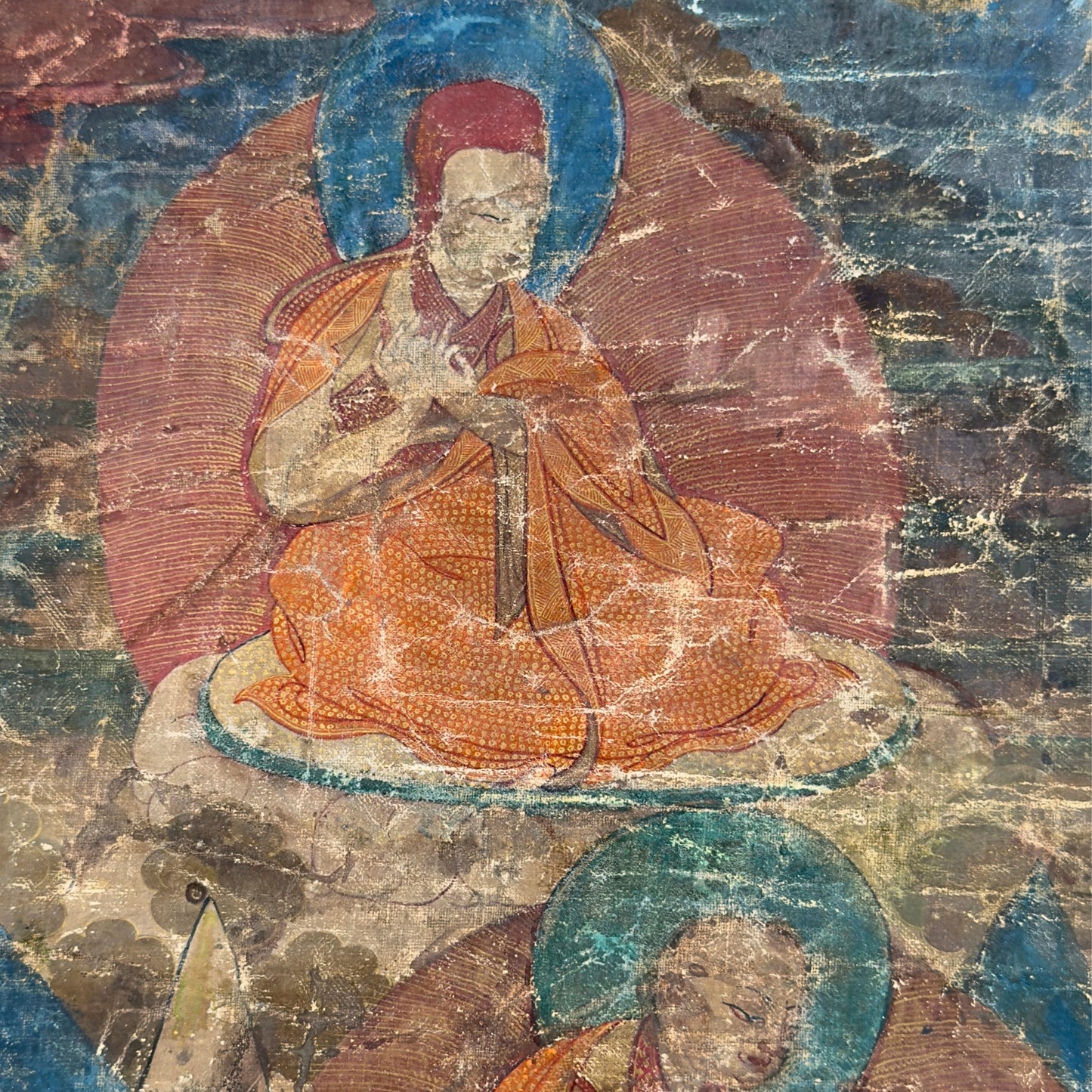 Tibetische Sakya-Linien-Thangka mit Hevajra – Frühe Ngor-Tradition, 15. Jahrhundert