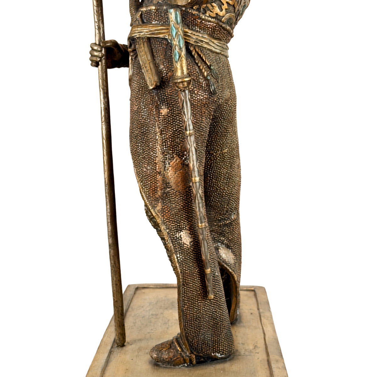 Monumentaal paar Japanse bronzen samurai in Miyao-stijl, 20e eeuw – productfoto 17