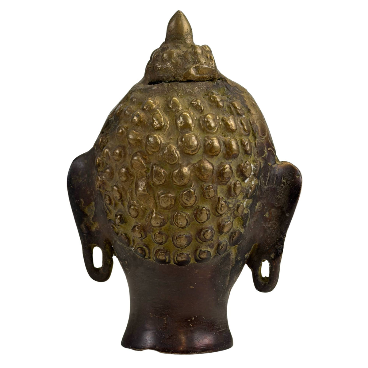 Bronze Buddha head in Thai style – detail