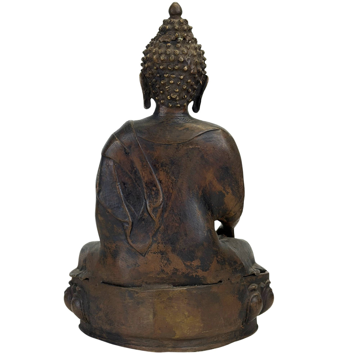 Monumentaler Shakyamuni-Buddha aus Ladakh aus dem 18. Jahrhundert in feuervergoldeter Bronze – Ansicht 5