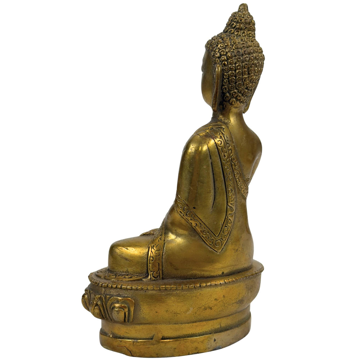 Vergoldeter Bronze-Buddha in Bhumisparsha-Mudra – Ansicht 6