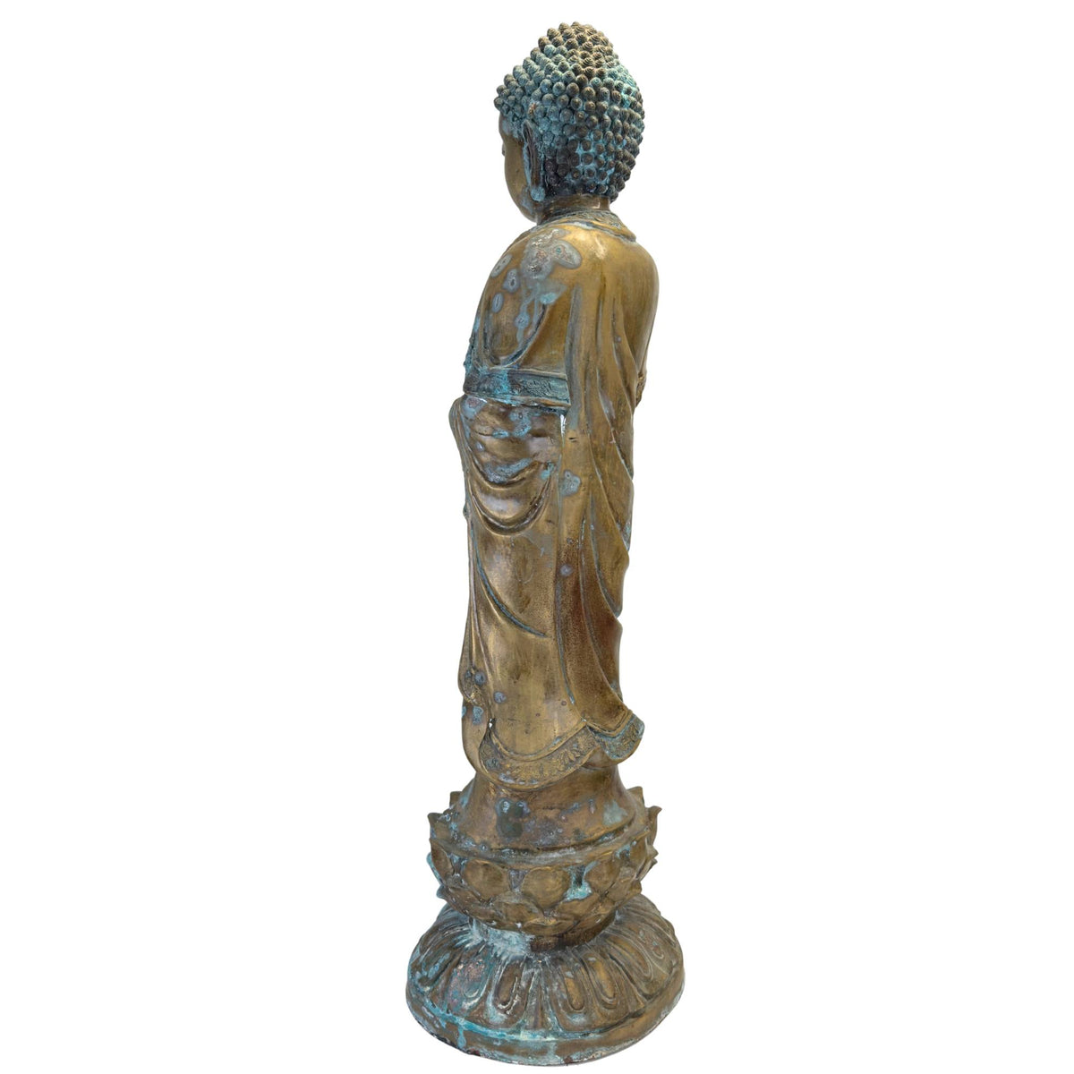Staande Chinese bronzen Medicijnboeddha van 98 cm – opname 2