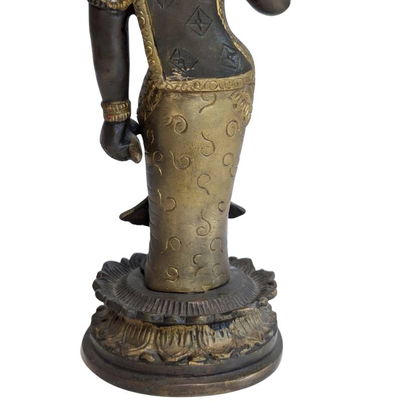 Hinduistische Parvati-Statue, antike Bronze mit Restvergoldung