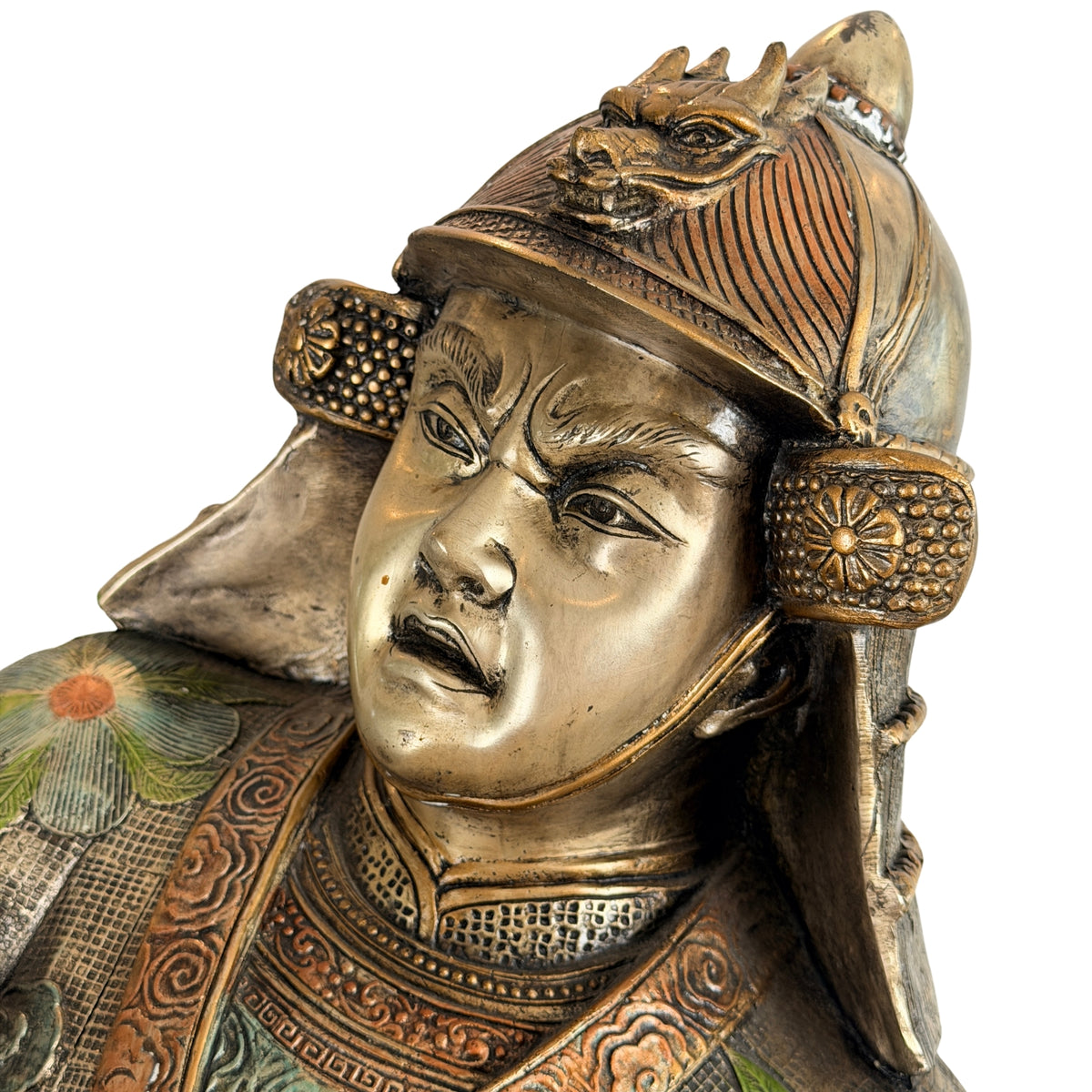 Monumentaal paar Japanse bronzen samurai in Miyao-stijl, 20e eeuw – productfoto 24