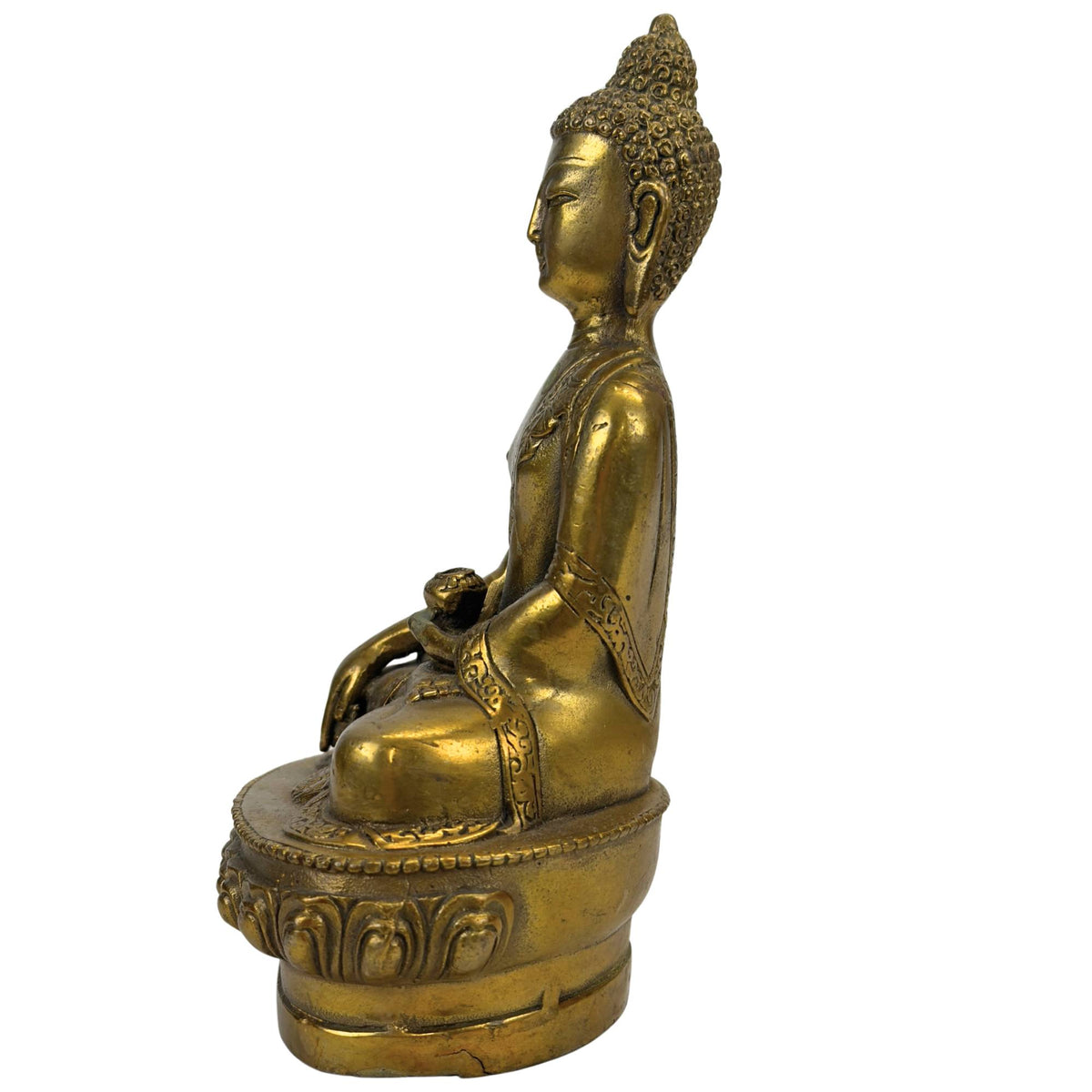 Vergoldeter Bronze-Buddha in Bhumisparsha-Mudra – Ansicht 7