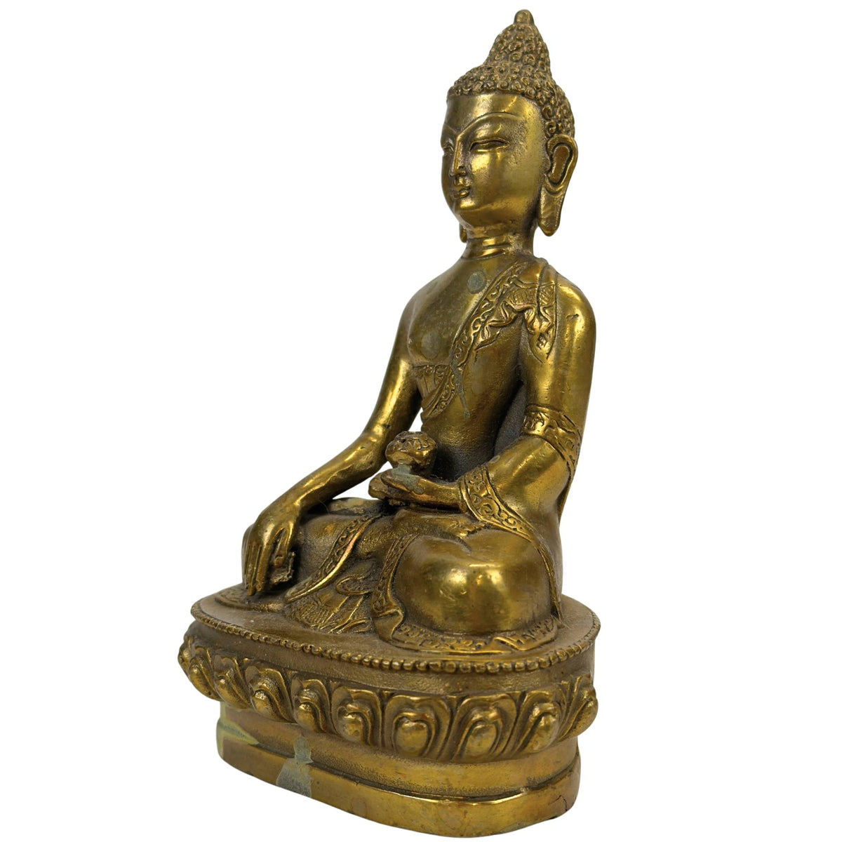 Vergoldeter Bronze-Buddha in Bhumisparsha-Mudra – Ansicht 8