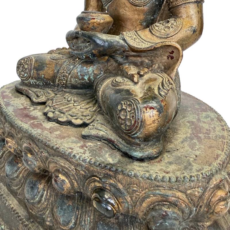 Antiker tibetischer Medizinbuddha mit Goldplattierung
